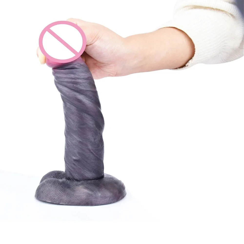 8.07 Inch Huge Lifelike Artificial Sex Toy Skin Color Lifelike Silicone Thick Dildo for Women with Suction Cup