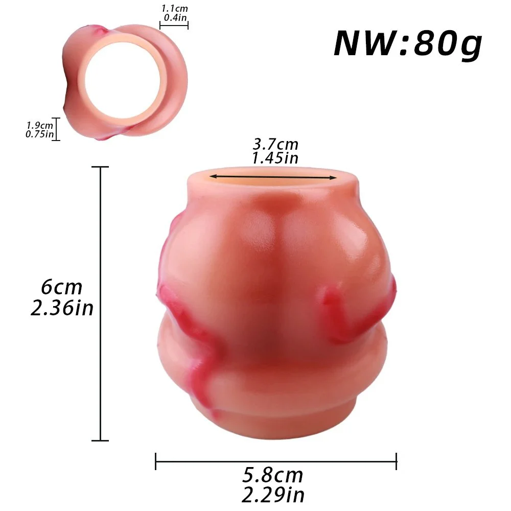 Realistic Animal Dog Knot Penis Enlargement Soft Silicone Cock Half Sleeve Sex Toy for Couples