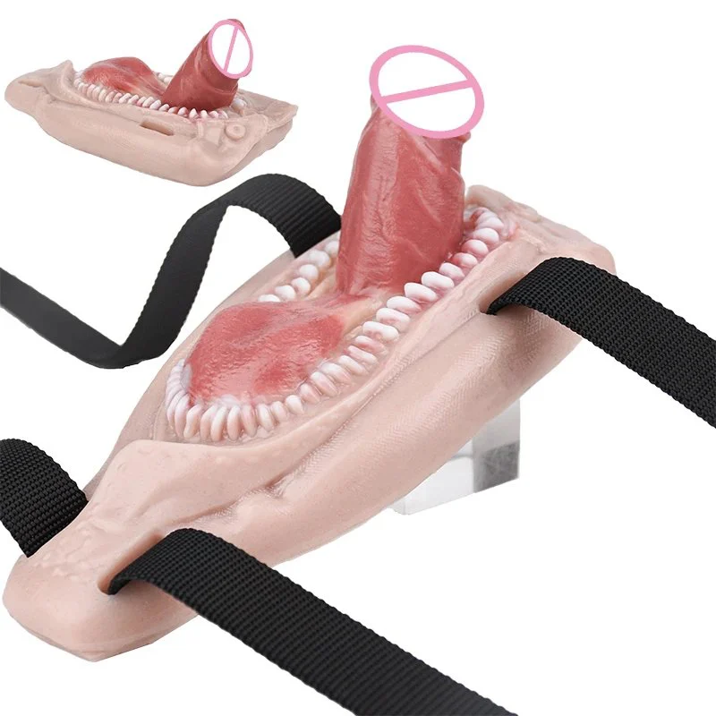 Strap on Sex Grinder Insertable Silicone Realistic Dildo Teeth Clit Stimulate Prostate Massage Anal Plug Hump Adult Sex Toy