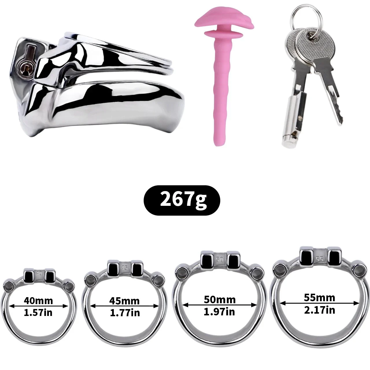 Male Penis Harness with Catheter Bdsm Chastity Cage for Sm Play to Adult Toys Stainless Steel Material