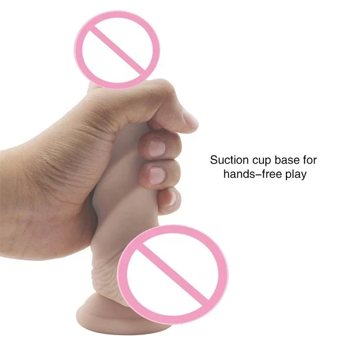 7.6 Inch Lifelike Spiral Dildo Vibrator Silicone Sex Toys for Hands-free Play