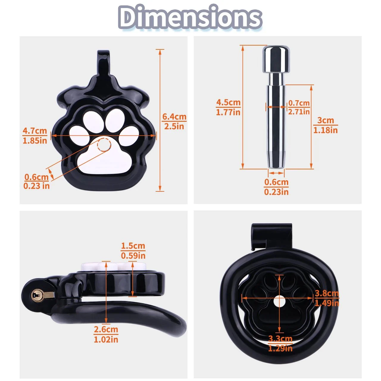 Male Resin Chastity Lock with Wearable Tube a Chastity Toy Suitable for Enthusiasts Available in Multiple Sizes