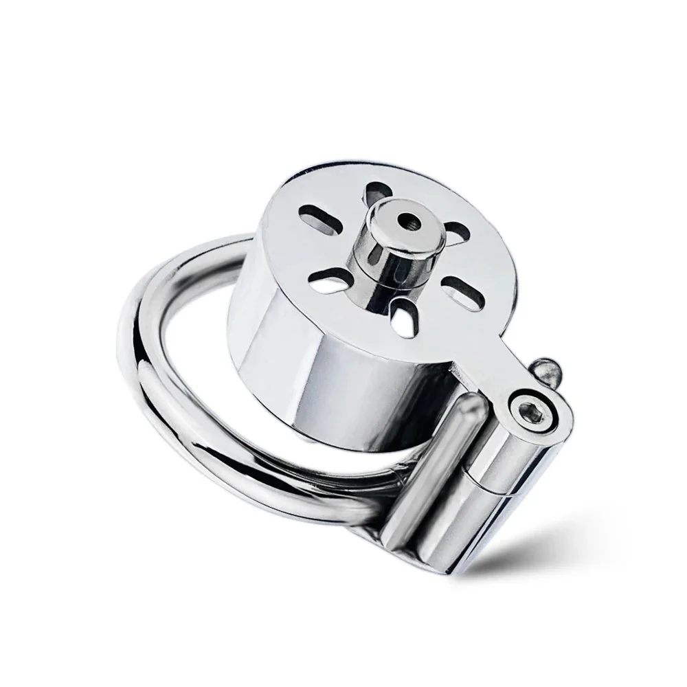 Flat Chastity Cage Strap on Belt Chastity Cock Cage Device with 4 Active Rings Adult Sex Toy for Men Penis Exercise