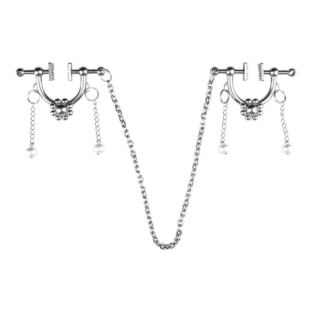 Non Piercing Nipple Clamps Clips Adjustable Metal Nipple Clamps Nipple Clips for Women Couple