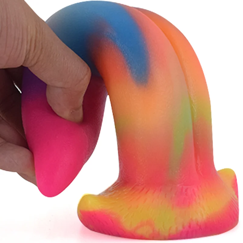 8 Inch Tongue Shaped Dildo Monster Dildo Sex Tool Erotic Silicone Sex Toy for Women