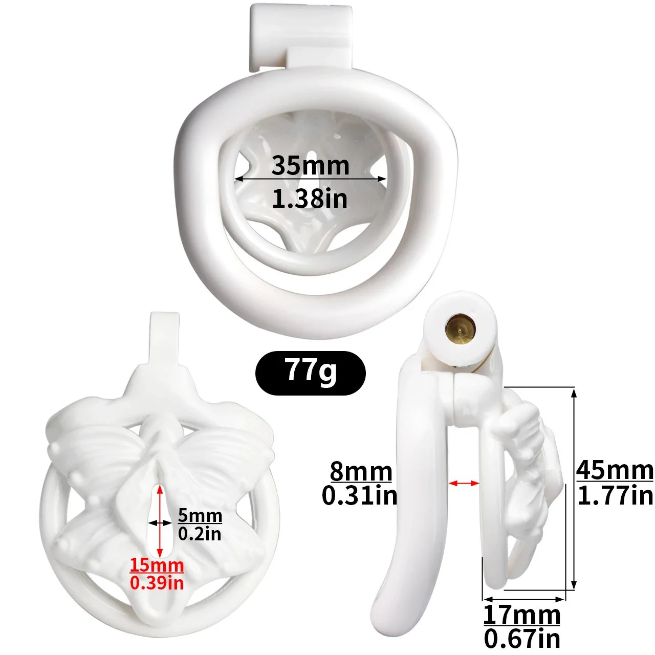 Resin Male Chastity Cage Sissy Chastity Device Ventilate Cage Belt 4 Rings Butterfly Chastity Cage for Men Toys