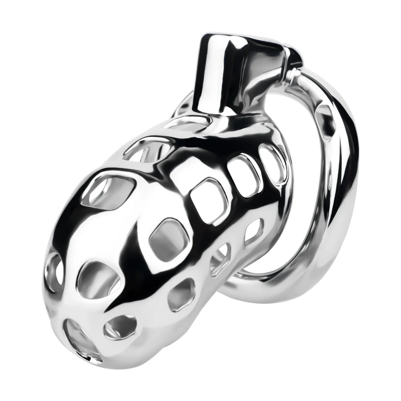 Silver Male Chastity Cage Lock Cock Device Stainless Steel Male Chastity Lock Penis Restraint Lock Cage Sex Toys for Man