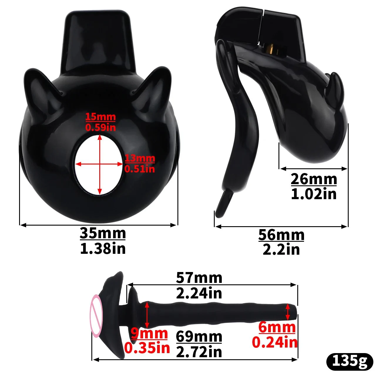 Resin Male Wearable Chastity Lock Bondage Penis 2 Color Imp Penis Cage