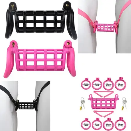 Doubled Head Chastity Cage, Sissy Chastity Cage for Gay Boy,chastity Cage for Men,sissy Chastity Cage Belt