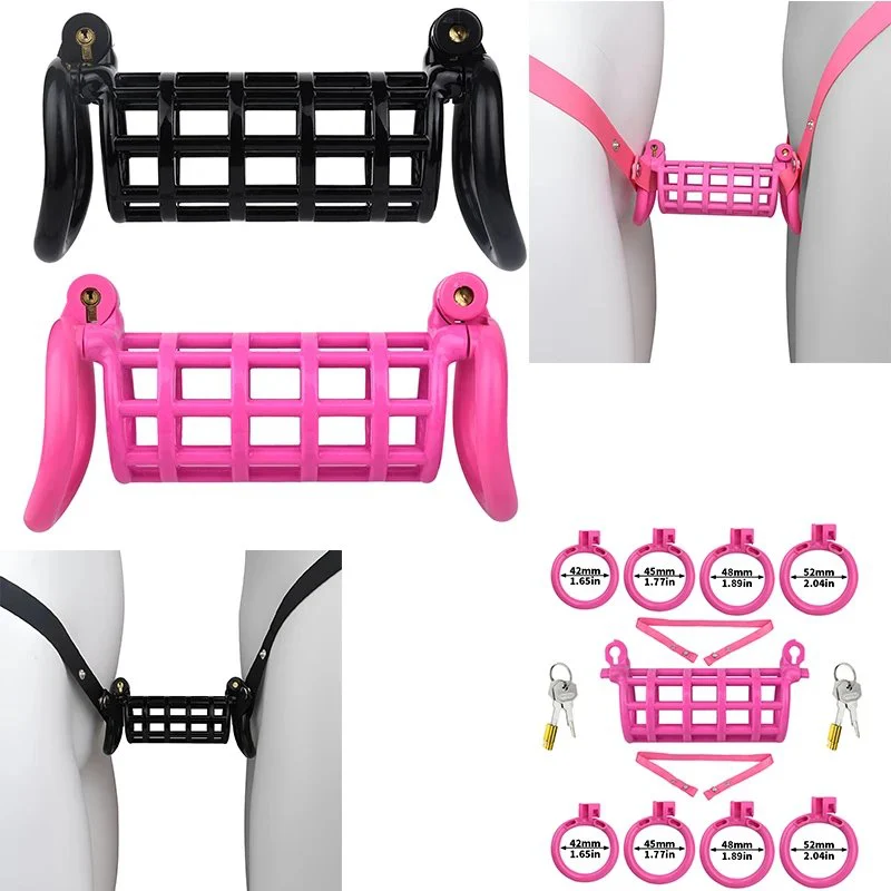 Doubled Head Chastity Cage, Sissy Chastity Cage for Gay Boy,chastity Cage for Men,sissy Chastity Cage Belt