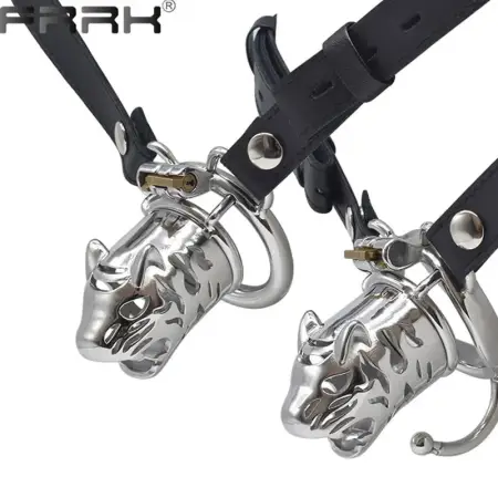 Negative Chastity Cage with Bondage Belt Device Male Sex Toys Stainless Steel Penis Rings Erotic Sexual Shop