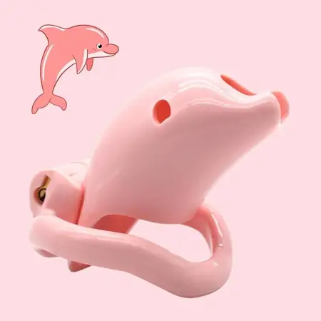 Health Resin Material Lifelike Dolphin Model Cock Cage Plastic Male Chastity Device Bdsm Party Sex Toy for Couple Rule