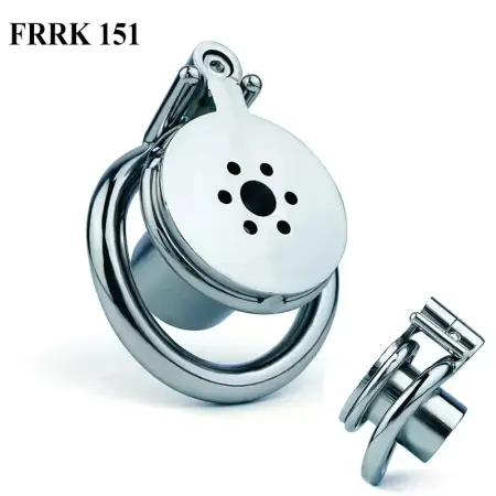 Sissy Inverted Chastity Cage Negative Cage Chastity for Male Flat Chastity Cage with 3 Active Size Ring