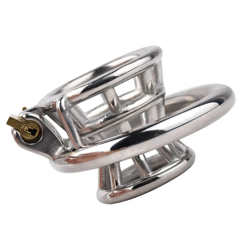 Metal Chastity Cage for Men Stainless Steel Small Male Cock Cages Stealth Lock Device Adults Toys