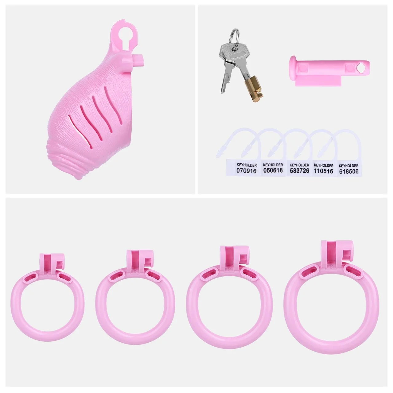 Small Realistic Penis ABS Chastity Cage 4 Sizes Rings Comfort Fit Wear BDSM Restraint Gear for Femboy Gay Male