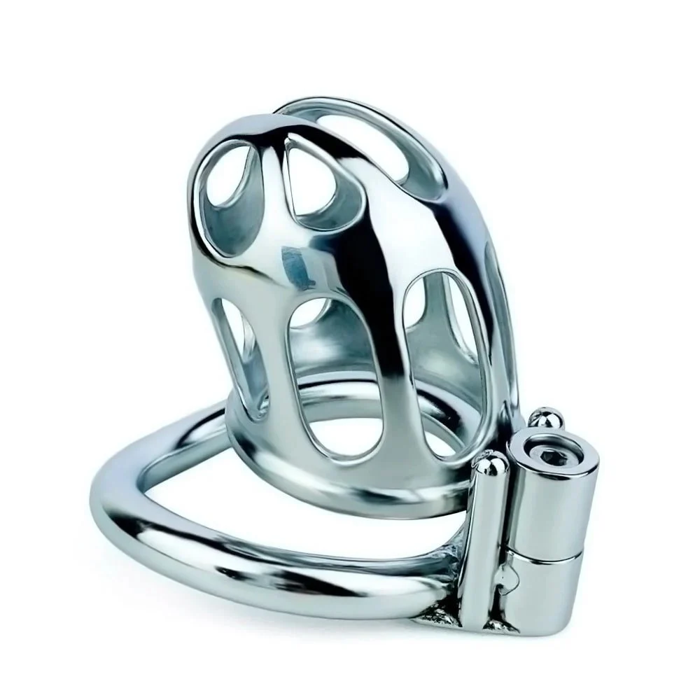 Stainless Steel Chastity Lock With Hollow Design for Men's Penis Lock Chastity Device BDSM Adult Sex Toys