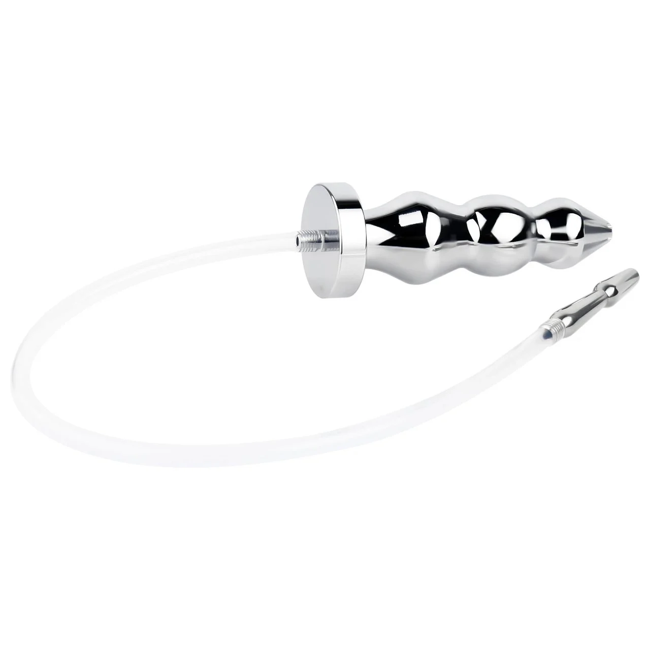 Metal Butt Plug Stainless Steel Butt Plug with Silicone Catheter Male Gay Adult Sex Toys