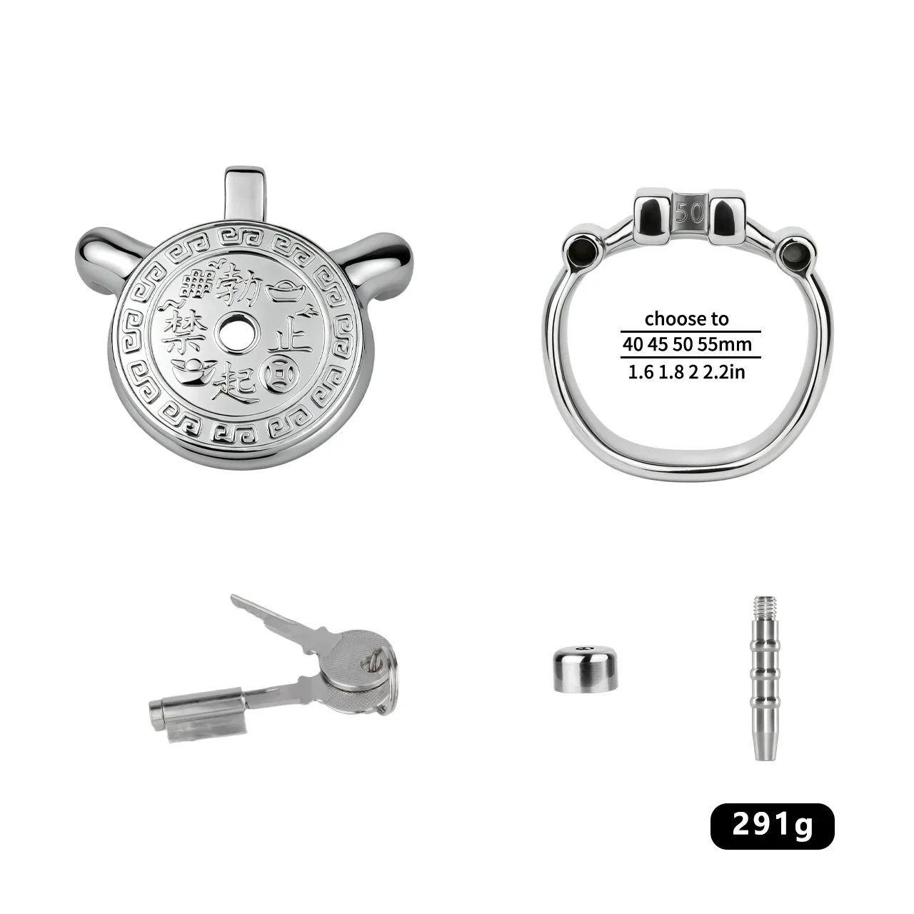 Flat Metal Male Chastity Cage Device Urethral Hole With Metal Catheter Chastity Belt Penis Ring Cock Cage