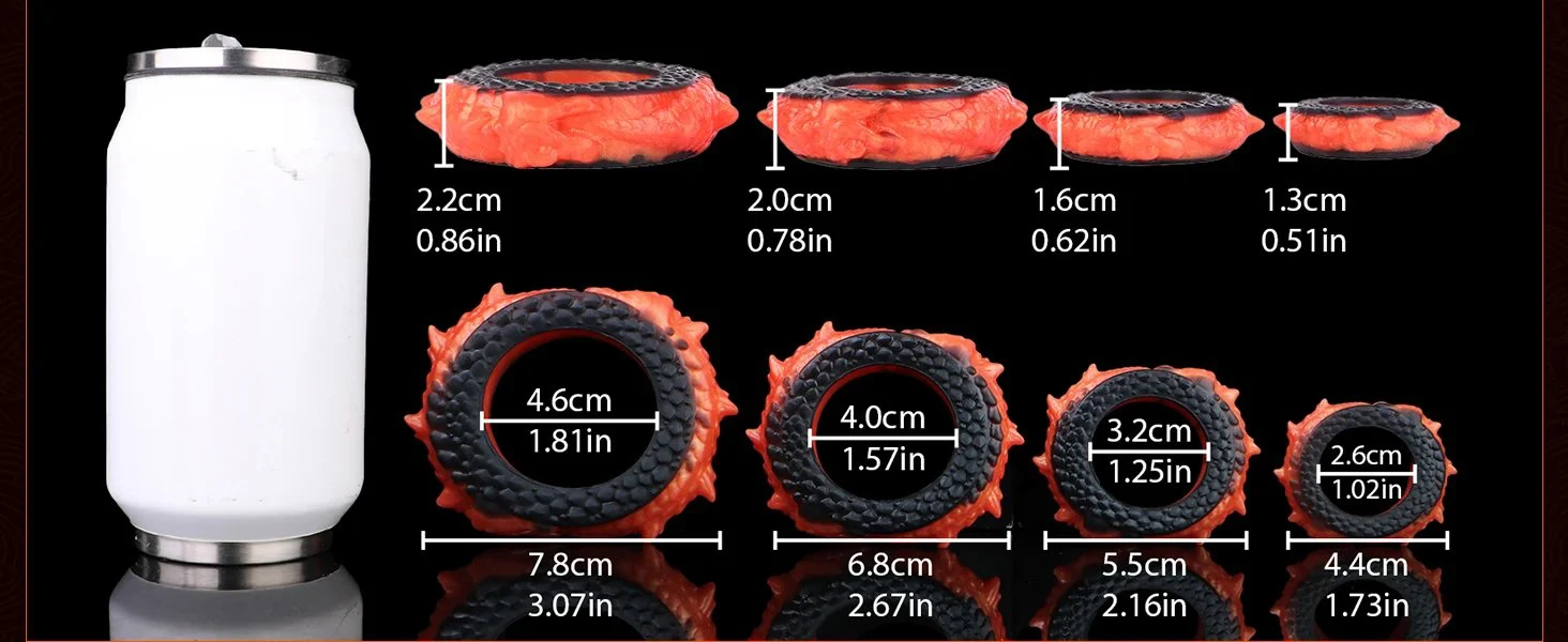 Fantasy Dragon Cock Penis Ring 4 Size Set Masturbators for Men Ejaculation Delay Penis Sex Toys for Couples Adult