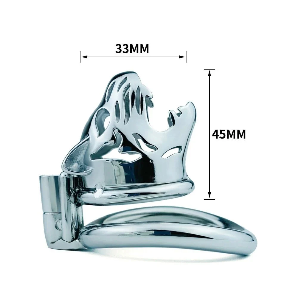 Metal Stainless Steel Tiger Head Design Chastity Lock Cages Rivet Stimulation Male Penis Massager Removable Chastity Cage