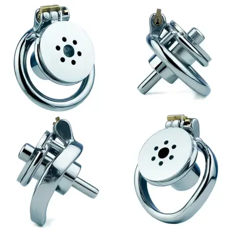 Flat Chastity Lock Stimulate Male Chastity Cage Massager Detachable Device Sex Toy for Men Sexy Product