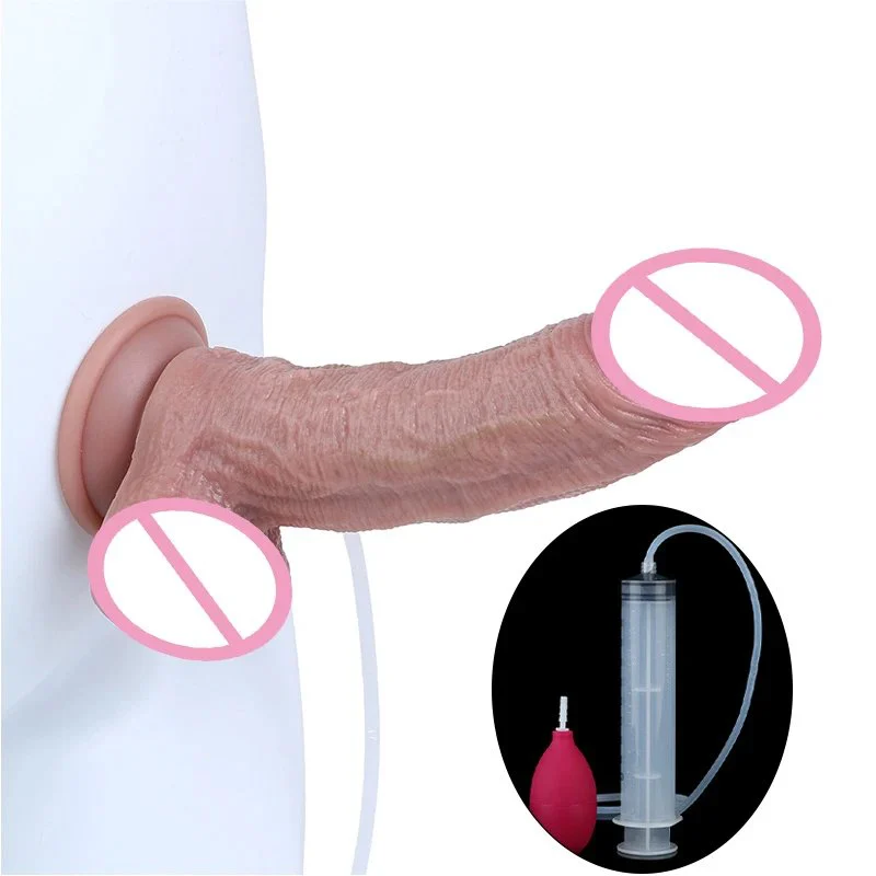Realistic Double-Layer Skin-Like Textured Sliding Squirting Dildo Liquid Silicone for an Authentic Adult Toy Experience
