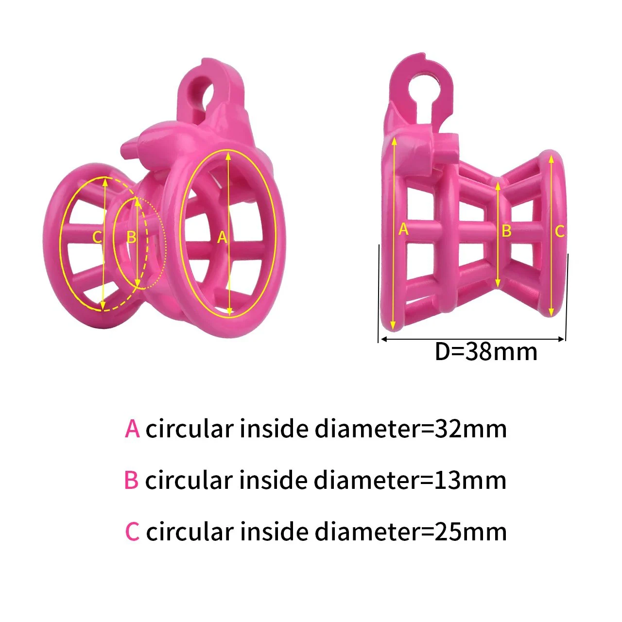 Negative Chastity Device Male Pink Chastity Cage Set with 4 Penis Rings Small Fish Trap Lock Sex Toy Adult Cock Cage
