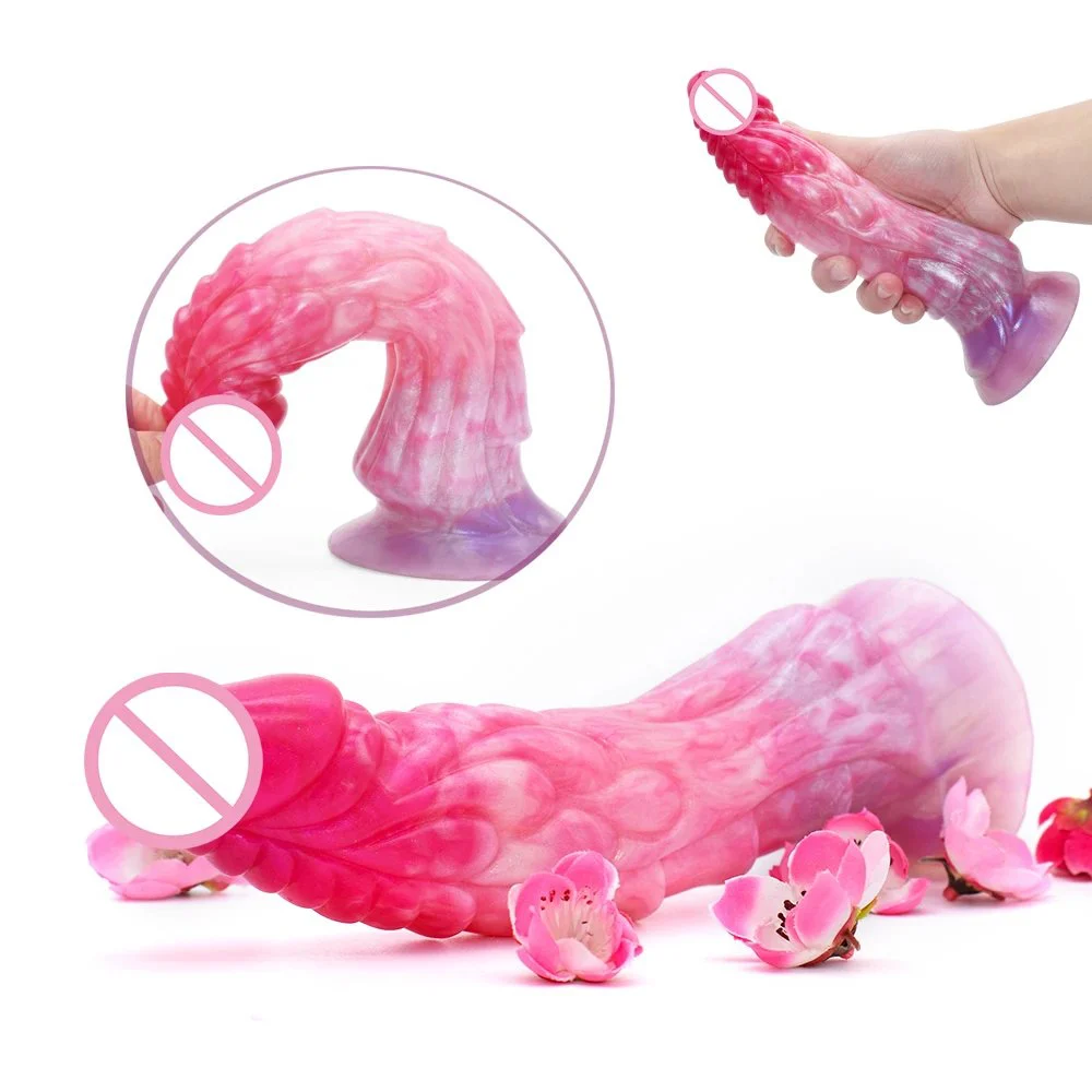Realistic Fantasy Soft Huge Dildo Imitated Scaly Animal Sex Toy Rubber Dildo for Women Men
