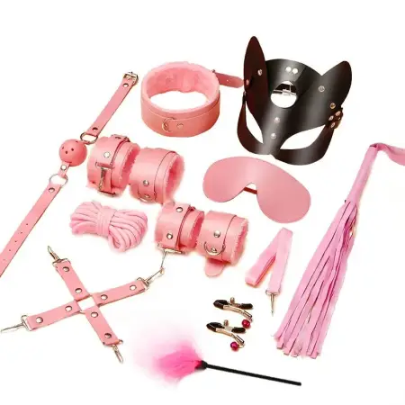 10 PCS Bondage Set Slave Sex Toys Couples Gay Erotic Adult Games Accessories Sexy Handcuffs Collar Fetish for Woman