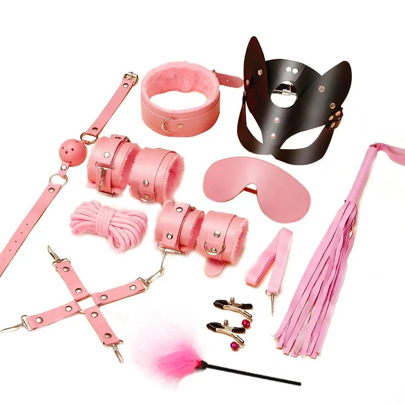 10 PCS Bondage Set Slave Sex Toys Couples Gay Erotic Adult Games Accessories Sexy Handcuffs Collar Fetish for Woman