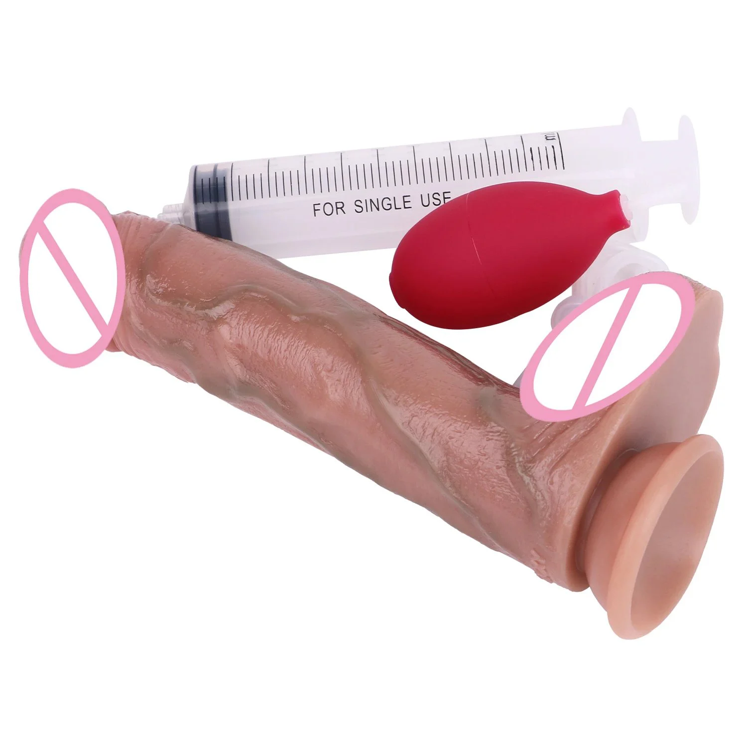 Realistic Liquid Silicone Squirting Cock Sex Toy Soft Dildo Orgsm Masturbator for Womens Support