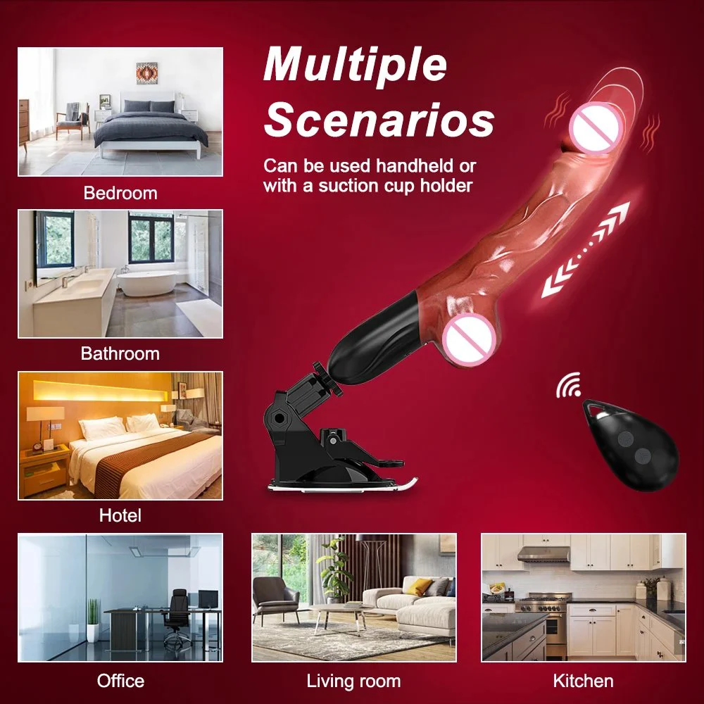 Realistic Silicone Dildo Machine Remote-controlled Vibrating Device 7 Frequencies Adjustable 180 Angle 100% Waterproof Adult