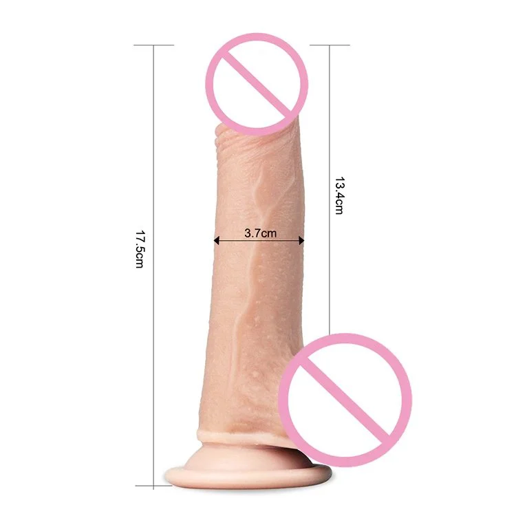 Realistic Double Tpe Soft Outside Body Safe Dual Density Easily Bended Strong Suction Cup Dildo