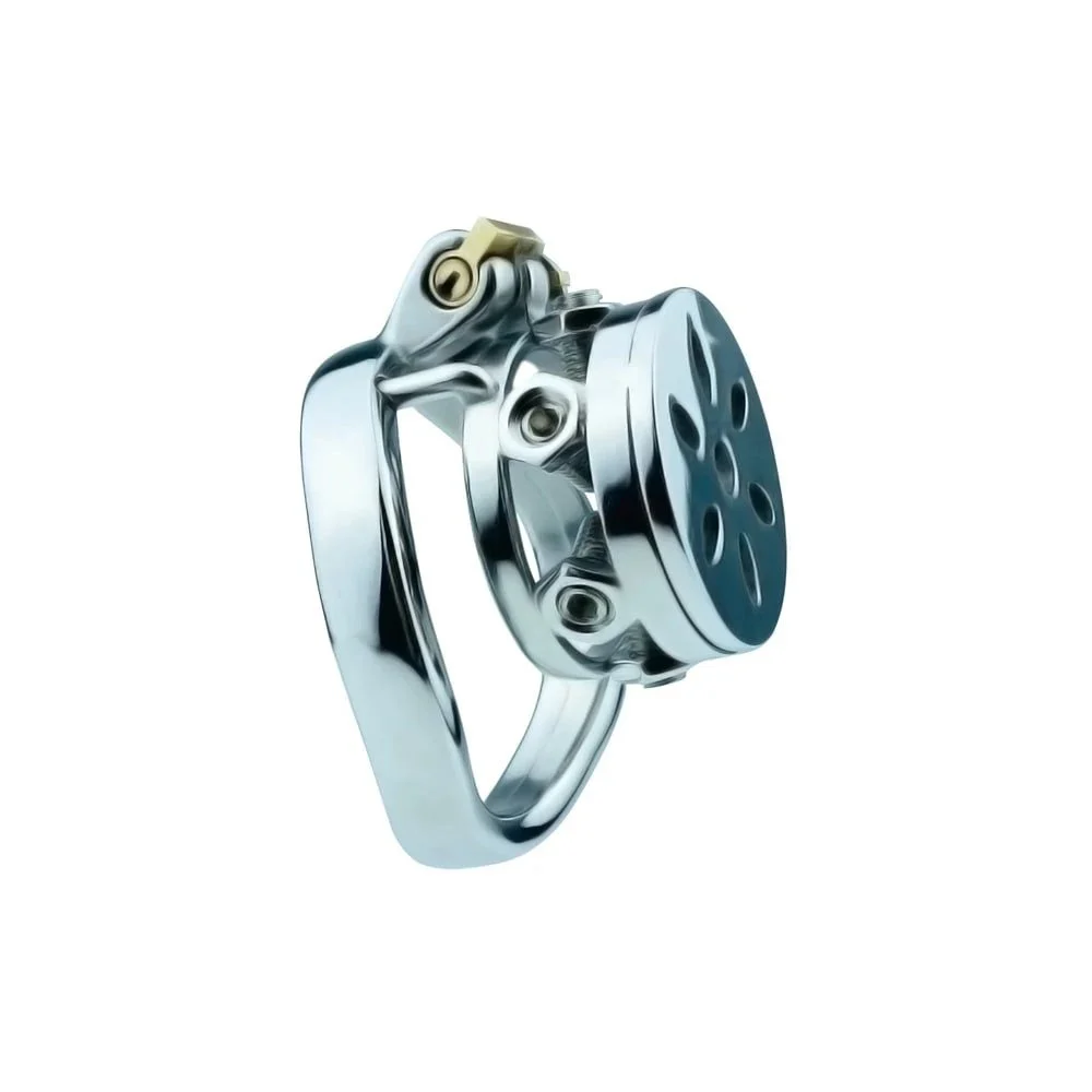 Metal Stainless Steel Arc Ring Rivet Flat Chastity Lock Rivet Stimulation Male Penis Massager Removable Chastity Cage