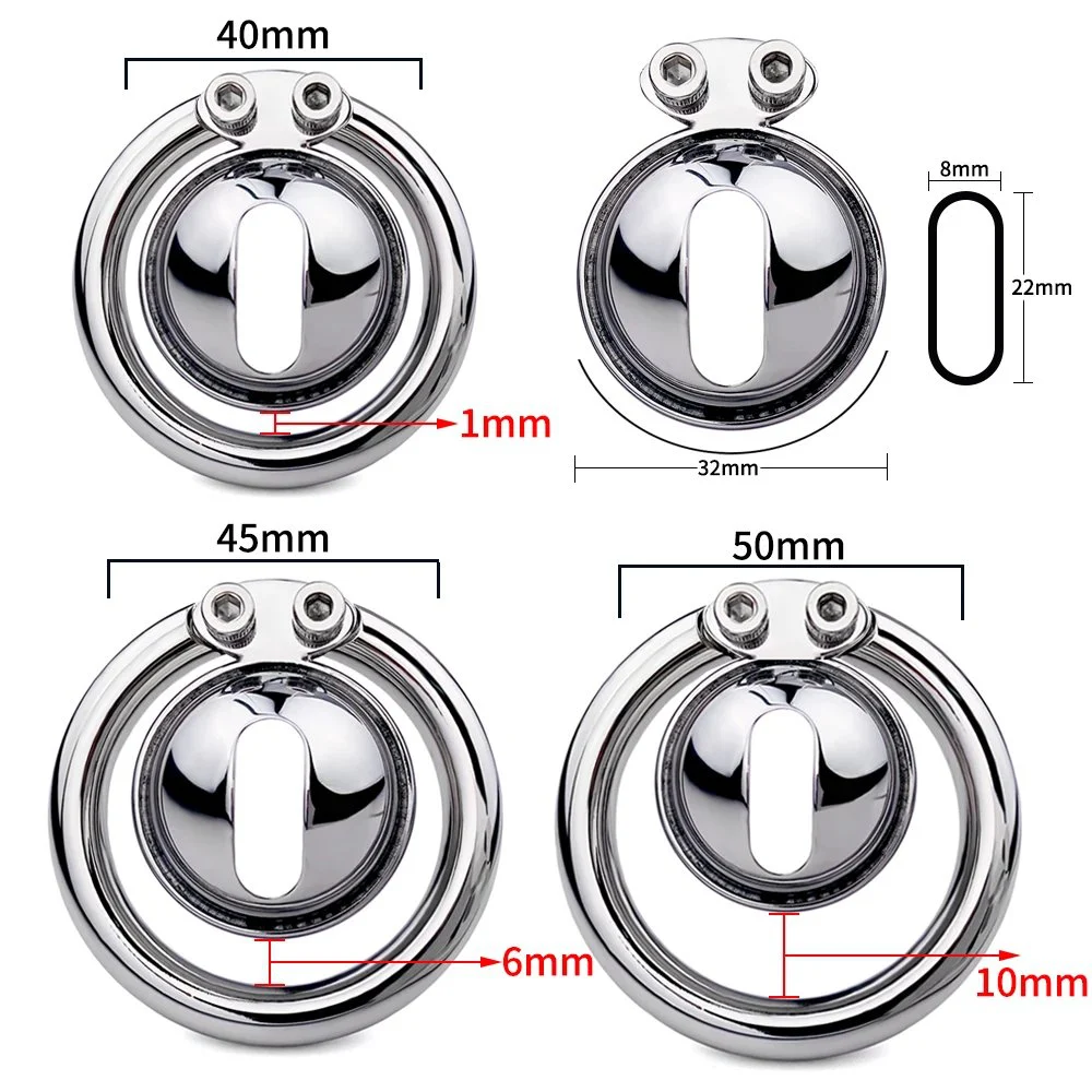Mini Flat Chastity Cage Sissy Chastity Cage CBT Game Stainless Steel Chastity Devices Cage for Male