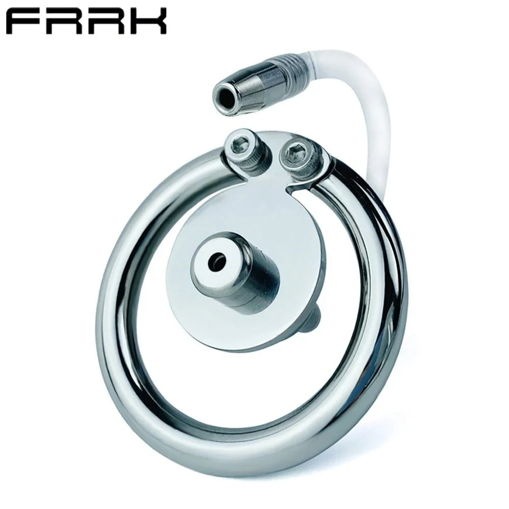 Penis Ring Design with Catheter Skeleton Chastity Device Metal Stainless Steel Bondage Chastity Cage Male BDSM Sex Toys
