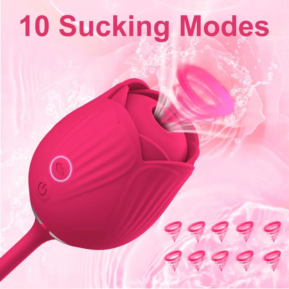 Rose Retractable Sucking Vibrating Jumping Egg Female Masturbation Sex Toys