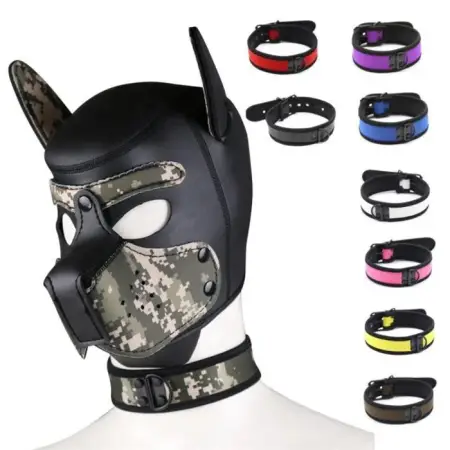 Adjustable Leather Neck Collar BDSM Sex Toys for Adult Men & Women Includes Whip Bondage Set for Role Play