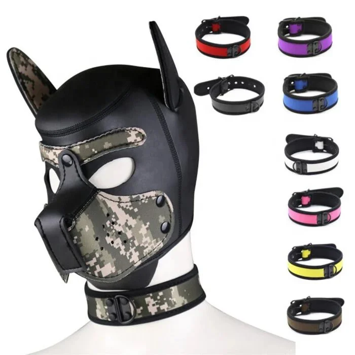 Adjustable Leather Neck Collar BDSM Sex Toys for Adult Men & Women Includes Whip Bondage Set for Role Play