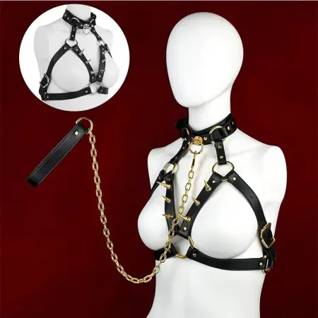 Pure Desire Goddess Body Leather Bondage Ideal for Roleplay Sexy Leather Highlights Your Figure 2 Colors Available