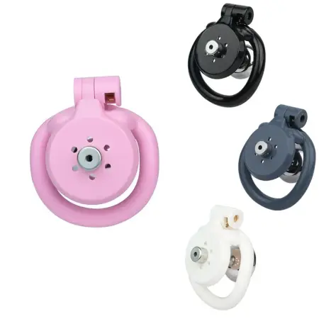 Plastic Male Bondage Sex Chastity Cage Four Colors Four Sizes Bdsm Resin Penis Cage with Built in Chastity Locks