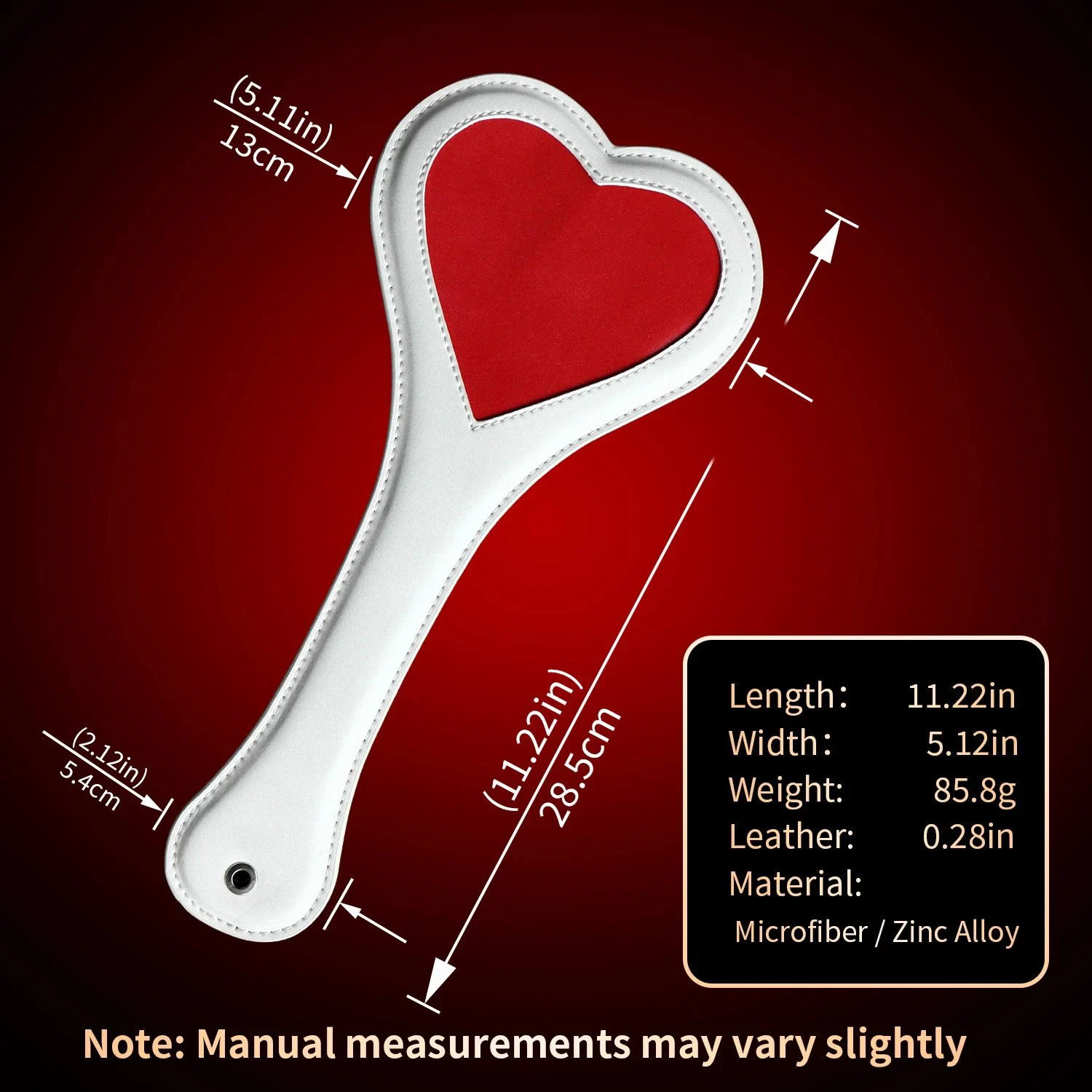 Adult BDSM Leather Paddle Heart Messenger Submissive Pain Attack 18+ Couple's U-Shaped Leather Punishment Paddle