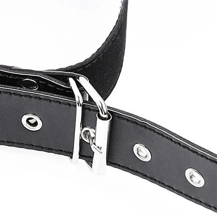 PU Leather Sponge Open Leg Bondage Restraints Neck Leg Spreader Strap Slave Bondage Thigh Cuffs