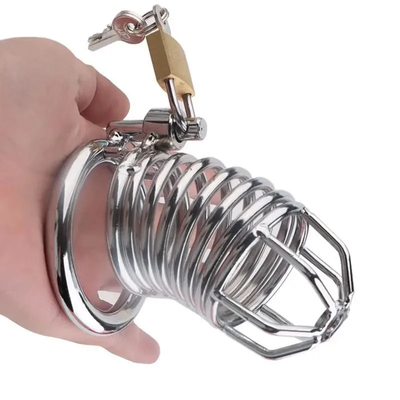 Penis Lock Male Stainless Steel Cock Cage Chastity Device Erotic Bondage Husband Loyalty Big Metal Cock Cage