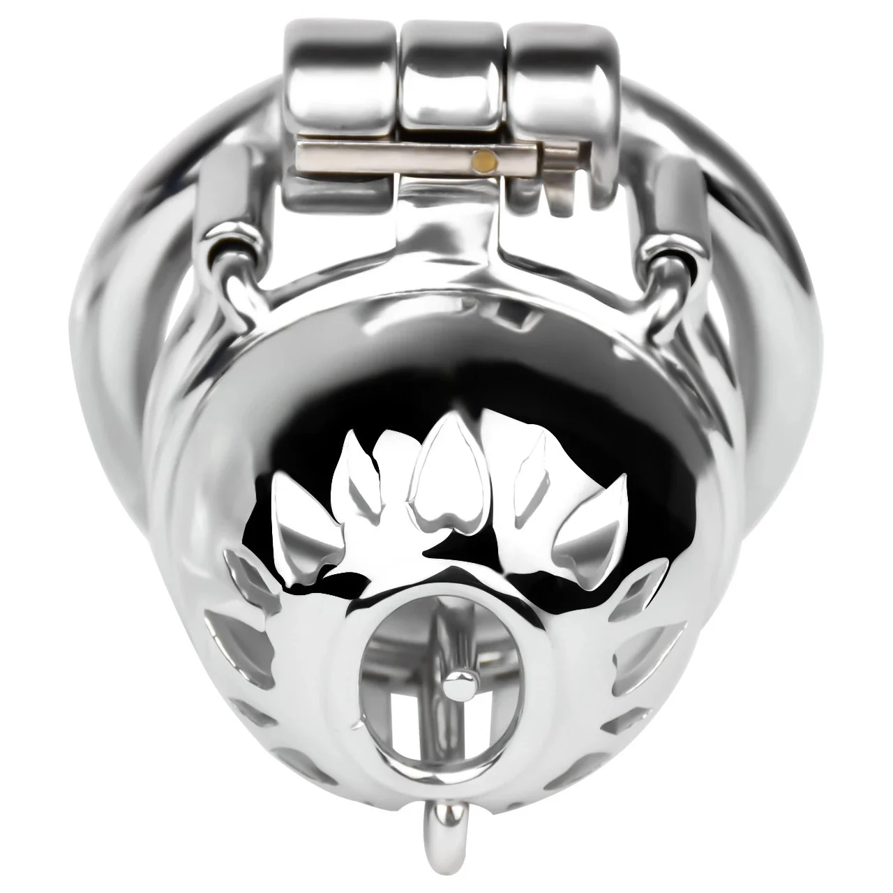 Premium Male Chastity Cage with Stealth Lock 4 Base Rings & 2 PA Ring Options Bird Lock Style for BDSM Bondage Play