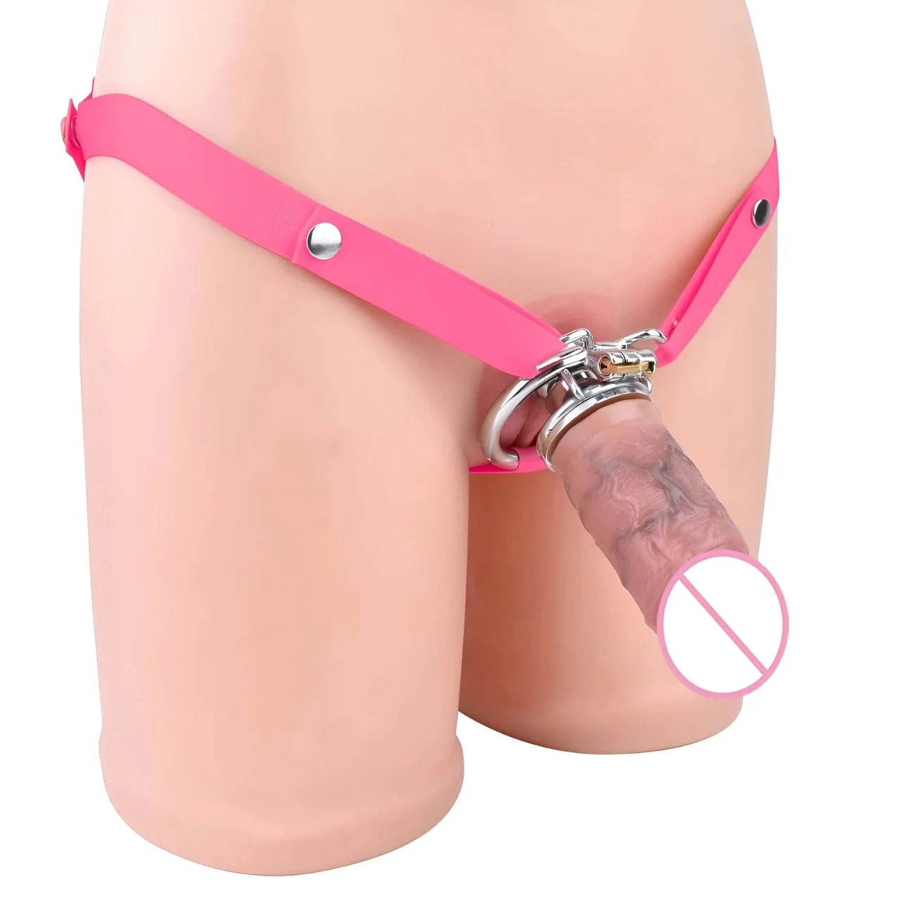 Male Chastity Cage Anti-off Device Elastic Band Auxiliary Belt Adjustable Ring PU Rope Glans Sex Toys Chastity Locks with Dildos