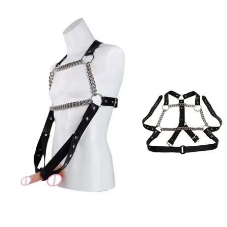 Adult Sex Toys with Soft Leather and Metal Chain Toys for Men Flirting Adult Toy Leather Chains to Restrain the Body