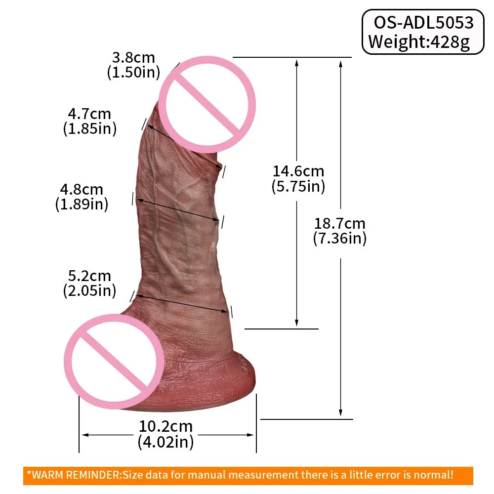 Realistic Dual-Layer Dildo Silicone Thickened Penis Extender for Men Delay & Couple Play Use