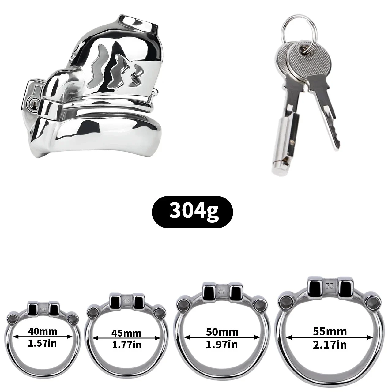 Regular + Bondage Rope Configured Male Bondage Penis Chastity Locks Stainless Steel Metal 4 Sizes of Male Chastity Restraints