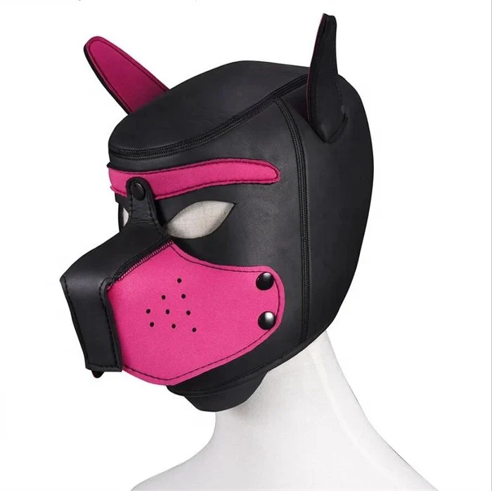 Adult Men and Women Puppy Cosplay Leather Cover Hood Mask Sex Toys for Role Play for Adult Sex Use